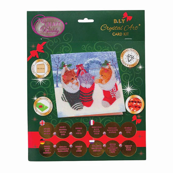 Crystal Art Card Kit Christmas Kittens