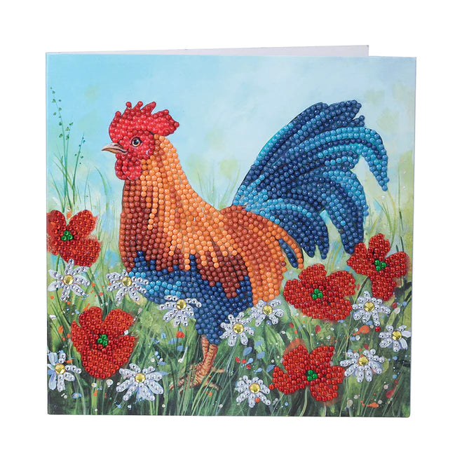 Crystal Art Card Kit Rooster