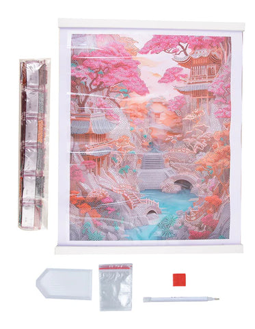 Crystal Art Scroll Kit Cherry Blossom Bliss